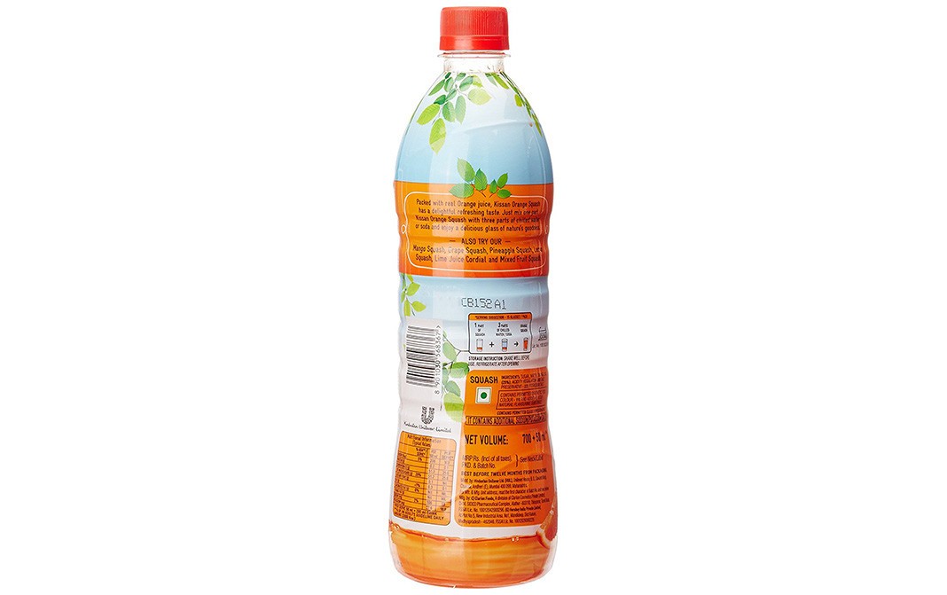 Kissan Orange Squash    Plastic Bottle  750 millilitre